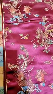 daidai (Ready Stock) Traditional Long Cheongsam Vintage Chinese New Year Full Dress Qi pao Qipao 旗袍改良女短袖长款织锦缎年轻款中国风显瘦长裙