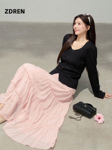 ZHANGDAREN | Bộ Quần Áo Dài Elegance Cảm Giác Knitwear Cho Phụ Nữ Size Lớn