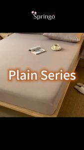SPRINGO Plain Polyester Cotton Fitted Bedsheet Set 650 Thread Count 2in1 Single 4in1 Queen B#1