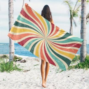 Rainbow Printed Beach Towel High Quality Thickened Microfiber Summer Towel Yoga Mat Pool Camping Travel Accessories