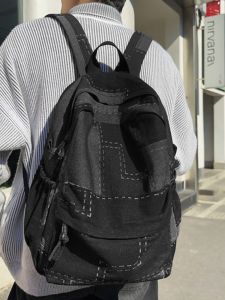 New Hong Kong Style Denim Schoolbag & Female Artistic Travel Backpack