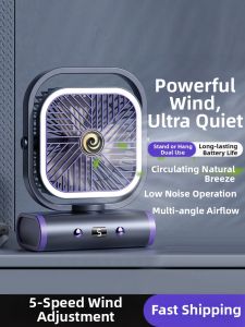 2025 New Desktop USB Charging Small Fan Powerful Wind Long Battery Life Office Table Fan Dormitory Student Bed Home Use Fan