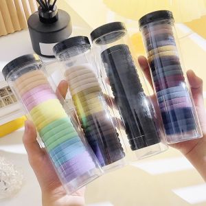 Sweet Black Elastic Hair Ties 20 Pieces Womens No Seams Bucket Pack Hair Bands Hair Accessories Tail Cord Fashionable Hair Bands