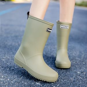 MENGMIAN | Slip-resistant Red Rain Boots Mid-length