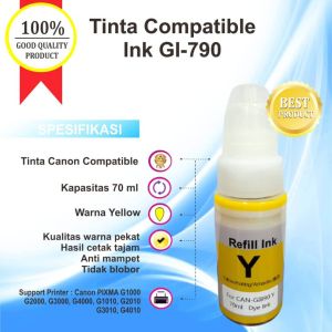 Tinta Compatible GI790 GI 790 Refill Canon G1000 G2000 G3000 G4000