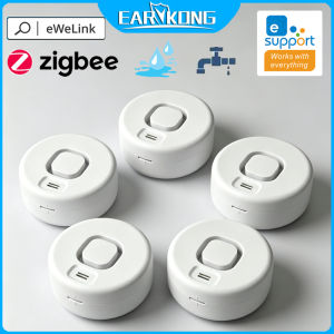 EWeLink Zigbee Water Leak Detector Home Kitchen Drip Safety Sensor High Decibel Sound Alarm APP Remote Alert Works With Gateway
