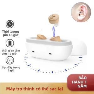 Máy Khuếch Đại Âm Thanh Không Dây Mini Có Thể Sạc Lại Máy Trợ Thính Vô Hình Dành Cho Người Già Bị Điếc Thiết Bị Nghe Tai Nghe