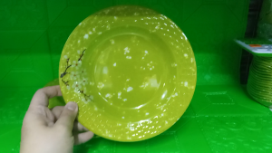 12pc Sakura Green Round Melamine Plate