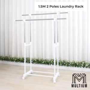 Upgraded H Type 1.5M (Two Poles) Drying Rack for Hanging Clothes | Clothes Drying Rack | Laundry Rack| Retractable Laundry Drying Rack | Clothing Rack