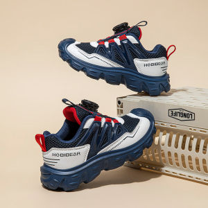 Kids Hiking Shoes Anti-collision Cool Fabric Rotating Buckle Anti-Skid 27-38 Flexible Girls outdoor Sports Shoes Boys Walking Footwear New Fashion Style Durable Pupils Comfy Leisure Primary School Students Kindergarten Infants Lively Children Sneakers