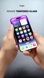 [ORI] RINGKE [TEMPERED GLASS] Compatible iPhone 15 Plus/ iPhone 15 Anti-Scratch Case-Friendly Front Full Cover Tempered Glass