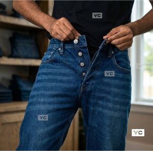New Fashionable Mens Denim Jeans Button-fly Zipper-fly Two Style Designed Mens Pant Loose Fit Straight Leg Cutting Size 28 to 40