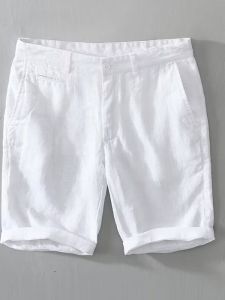 Quần Short Nam Vải Lanh Mùa Hè 2025 Quần Dài Năm Điểm Ống Đứng Rộng Rãi Thoải Mái Thoáng Khí Quần Đi Biển