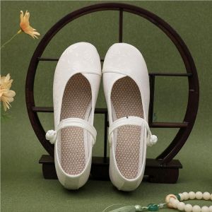 Beijing Ladies Embroidered Cloth Shoes Traditional Hanfu Work Shoes Cotton Lined Flat Heel round Toe Tea Ceremony Artist Footwear