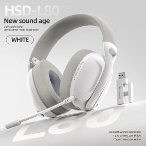 AJAZZ | SMAILWOLF L80 Tri-Mode Wireless Gaming Headset with Mic Bluetooth 2.4G USB-C 50H Music Lightweight for PC Console Mobile