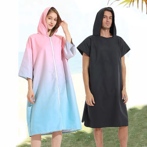 Khăn Tắm Nhanh Khô Khi Bơi Lội Cho Nam Và Nữ Áo Khoác Lướt Sóng Có Khóa Kéo Áo Khoác Thấm Nước Quần Áo Thể Thao