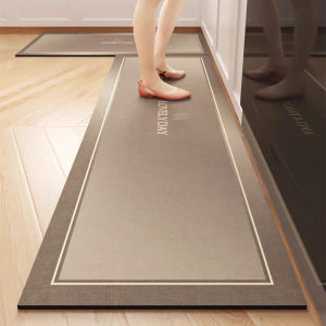 VIKAMA Retro kitchen floor mat anti slip and oil resistant kitchen specific Diatom mud mat household kitchen carpet