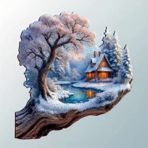 Đồ Chơi Xếp Hình Gỗ Người Lớn Ngôi Nhà Trên Cây Giữa Tuyết Với Các Mảnh Ghép Hình Dạng Độc Đáo Hộp Quà Tặng Tinh Tế Giúp Rèn Luyện Trí Não & Trang Trí Phòng.