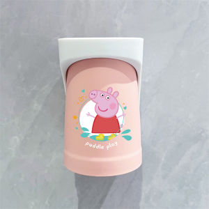 Wall-Mounted Childrens Toothbrush Holder Cartoon Design Bathroom Organizer No Drilling Required Magnetic Tooth Cup Organizer
