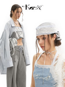 Kerli Particles Original Hot Drilling Lace Square Scarf Tube Top Headscarf Female 2024 New Style Hair Band