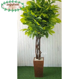 Pohon Hias Pohon Artificial Daun Mangga Vas Tembaga Dekorasi Kantor Sudut Ruang Aesthetic