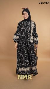 NMR Setelan Rok Polly Crespo Bordir Vol 2665-6