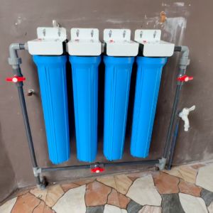 4 Stages Water Filter Deepwell Premium Heavy Duty Complete Set with PVC By-Pass 20\" Slim Type