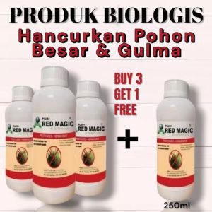 New Red Magic Pembasmi Gulma Herbicides - Pesticides Biologis Terlaris Beli 3 Gratis 1 Botol