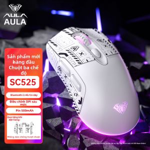 AULA | Chuột Chơi Game và Văn Phòng Hỗ Trợ 3 Chế Độ Có Dây và Bluetooth
