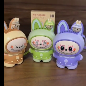 Cute Labubu lanyard small fan outdoor handheld portable cartoon small fan children students gifts