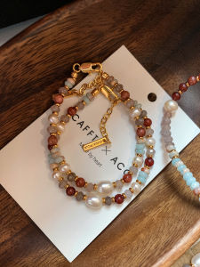 CAFFTI | Natural Freshwater Pearl and Crystal Bracelet