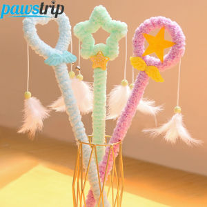 50cm Long Handle Cat Teaser Stick Toy Dopamine Cat Feather Toy Interactive Kitten Teaser Wand with Bell Cat Accessories