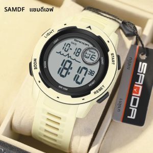 SANDA นาฬิกาดิจิตอลผู้ชายทหารกองทัพกีฬา Chronograph วันที่นาฬิกาข้อมือแบรนด์หรูกันน้ําชายนาฬิกาอิเล็กทรอนิกส์