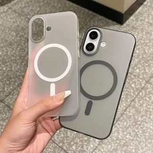 For Magsafe Matte Transparent Case For iPhone 17 Pro 13 16 14 15 11 12 Pro Max Shockproof Clear Wireless Magnetic Charging Cover