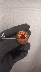 Nhẫn Mỹ Nam Mạ Vàng 18k Đính Đá Màu Đỏ N03