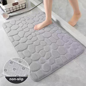 40x60cm Bathroom Mat Coral Fleece Entrance Door Mat Bathroom Anti-slip Foot Mat Absorbent Quicky Dry Foot Mat