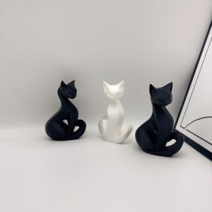 1 Piece of 3D Printing New Cat Animal Statue Crafts Suitable for Home Living Room Desktop Holiday Decoration Gifts