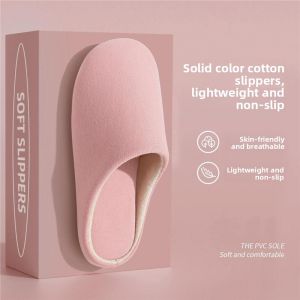 MONLEYTA | Silent Cotton Slippers Indoor Home Use Anti Slip Deodorant Mens Winter Rubber TPR Bottom Universal Comfortable Fabric Slippers