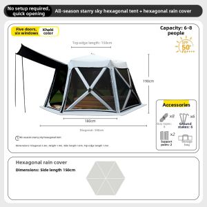 winpolar | Portable Outdoor Overnight Rainproof Quick-Open Tent
