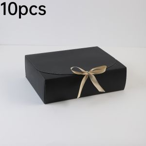 10pcs Paper Gift Box Support DIY Sticker Decor Versatile Dark Chic Paper Container For Birthday Banquet Salon Dessert Packaging