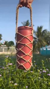 Túi Macrame đựng ly bình giữ nhiệt thiết kế dễ thương 100% thủ công_Mimosa Handmade