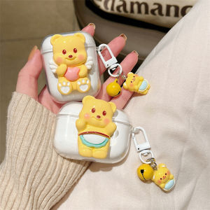 Korean Japanese Style Silicone Protective Case for Black Shark Joybuds plus pro Bluetooth Earphones Butter Bear Design Transparent Shell