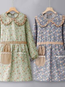 Váy Bảo Hộ Làm Việc Dài Tay Bằng Vải Cotton Dày Cho Phụ Nữ Nấu Ăn Trong Nhà Bếp Chống Thấm Nước Thoáng Khí Thời Trang