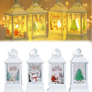 Christmas Wind Lamp Candle Table Lamp Small Night Lamp Elderly Snowman Christmas Decoration Hanging Lamp