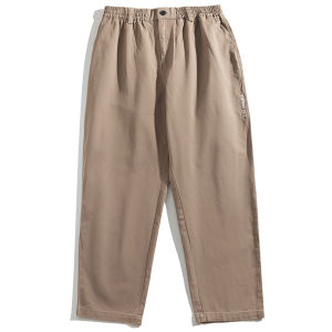 Trendy plus Size Mens Casual Pants Straight Leg Loose Fit Extra Large Spring Autumn Polyester Fiber No Brand Youthful Style