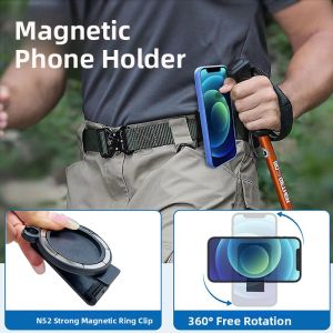 2024 Universal Magnetic Phone Holder Belt Clip Vertical Horizontal Backpack Magnetic Clamp with Magnet Sheet Mobile Phone Stand