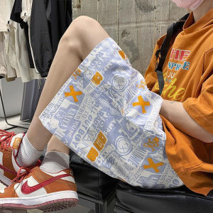 plus Size 300 Pounds American Cartoon Graffiti Shorts Mens Summer Loose Casual Hip Hop Five-Quarter Pants Breathable Lightweight