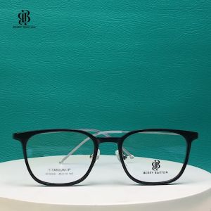 Berrybarton Kacamata Retro Segi Empat Titanium TR90 Lensa Minus Anti Radiasi Bluecromic Pria Wanita M 10006