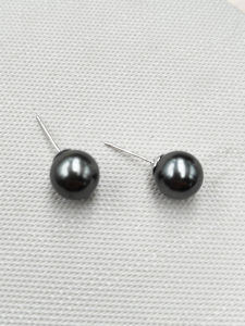 Hoa Tai Ngọc Trai Tròn Cao Cấp Phong Cách Hồng Kông Màu Đen Thanh Lịch Thời Trang Trang Sức Nữ Mới Về Hợp Kim Mạ Vàng