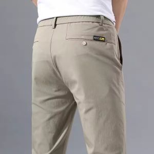 2025 Spring Autumn Thin Slim Men Casual Pants Classic Business Cotton Stretch Golf Trousers Korean Fashion Male Clothing Pants